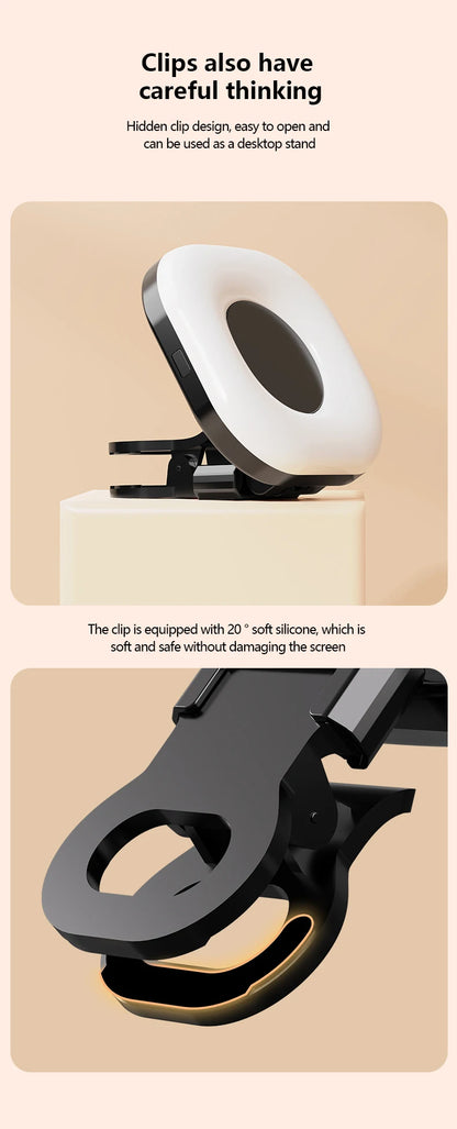Portable Beauty Fill Light Pocket LED Selfie Light with Clip for Live Streaming & Photos