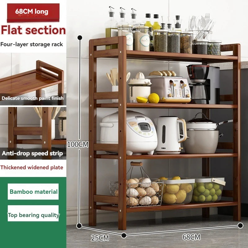 Kitchen Shelf Rack Floor Standing Multi-Layer