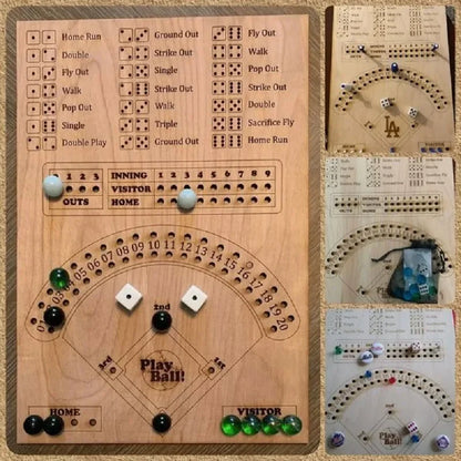 Wooden Desktop Baseball Dice Board Game