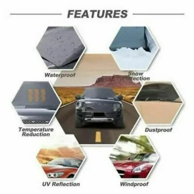 Car Windshield Snow Cover Portable – Waterproof Anti-Frost Anti-Hail Sunshade, Double-Sided Aluminum