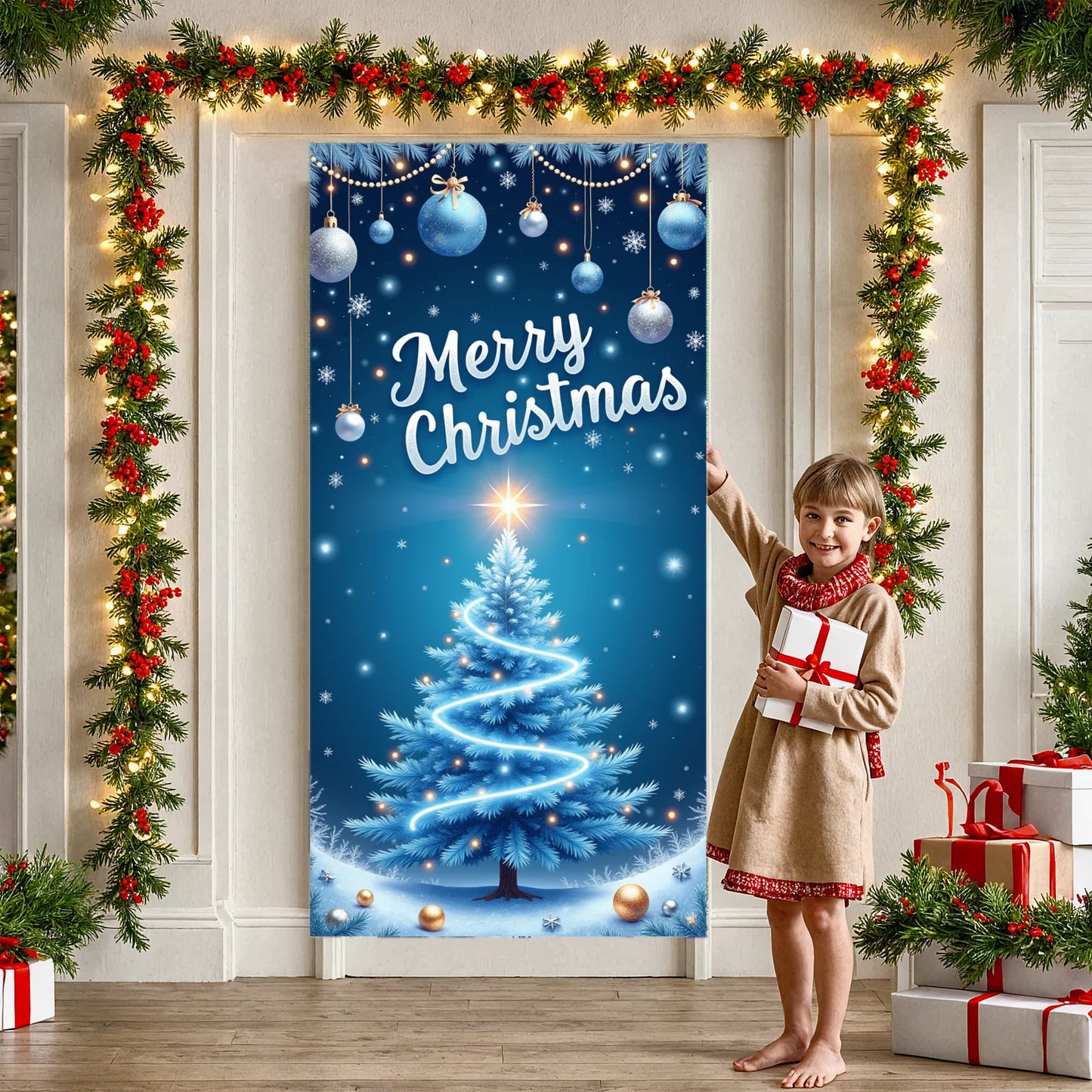 Christmas Decorations Background Hanging Supplies – Festive Xmas Banner & Backdrop for Home & Party Decor