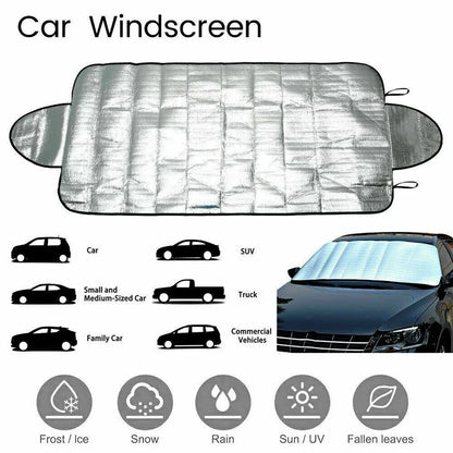 Car Windshield Snow Cover Portable – Waterproof Anti-Frost Anti-Hail Sunshade, Double-Sided Aluminum