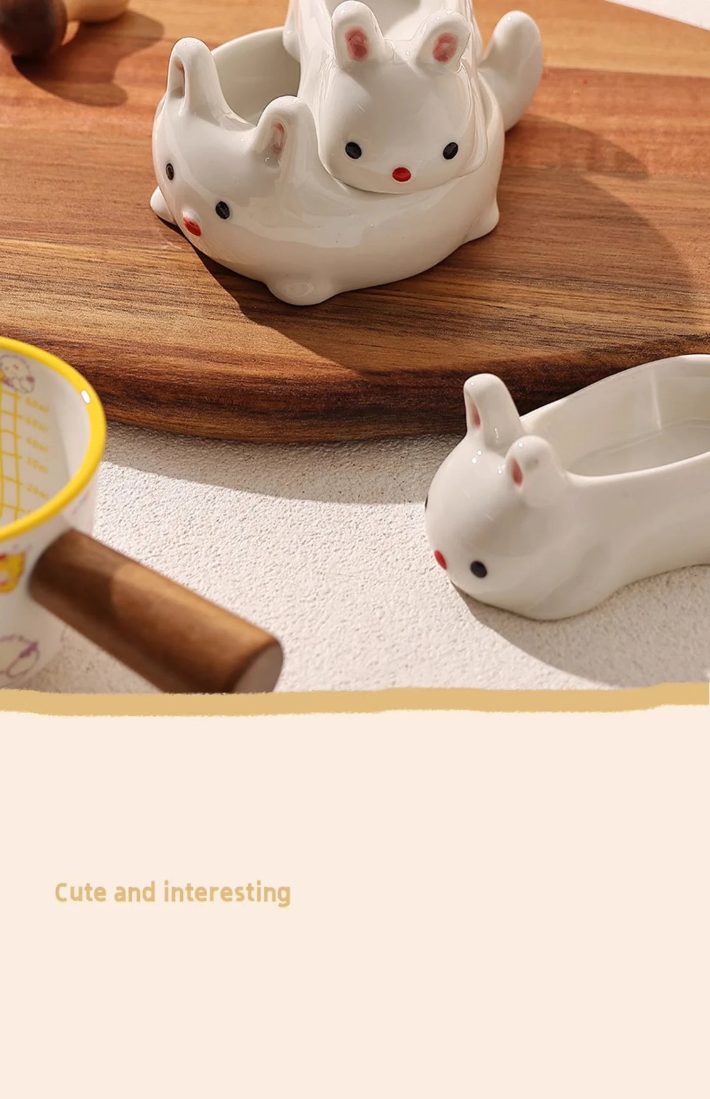 Cute Pet Cartoon Ceramic Gravy Boat – Japanese Style Rabbit & Dog Porcelain Dish