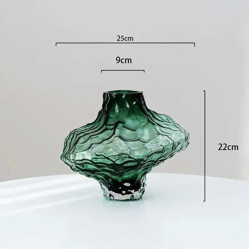 Vase in The Ancient Style Canyon Glass Thickened Creative Senior Sense of Home Decoration Valley Flower