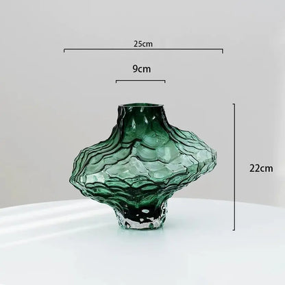 Vase in The Ancient Style Canyon Glass Thickened Creative Senior Sense of Home Decoration Valley Flower