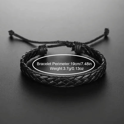 3-Piece Set Men's Business/Casual Watch with Leather Band, Necklace and Bracelet Set