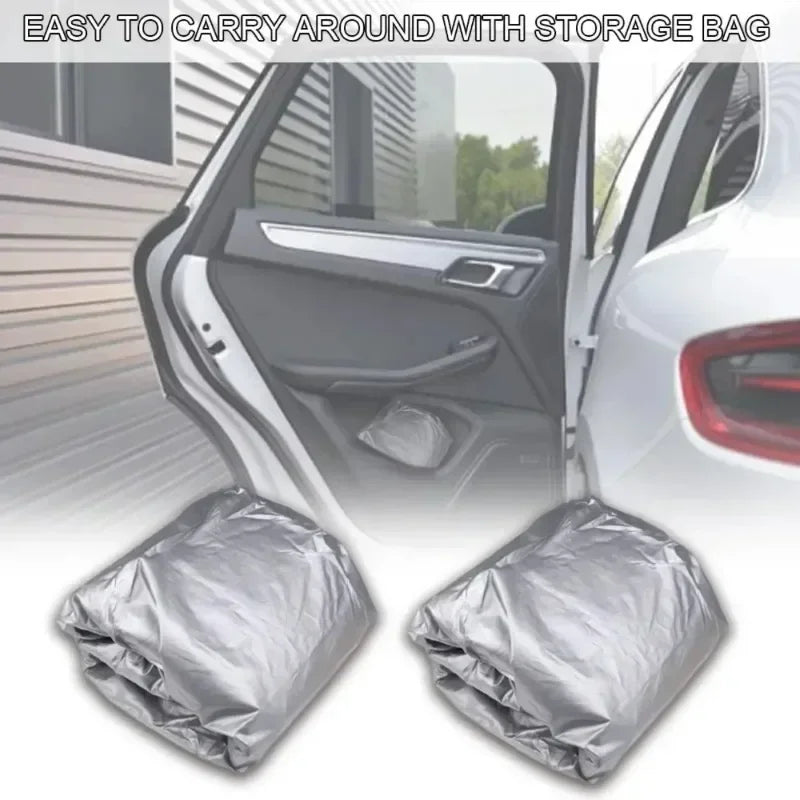 Outdoor Car Cover Silver Dacron – Universal Sedan, UV, Snow, Sun, Dust & Waterproof Protection