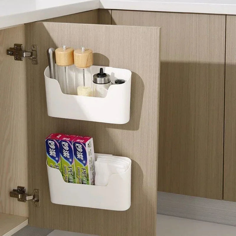 Wall-mounted Adhesive Storage Rack Multifunctional for Kitchen/Bathroom/Bedroom