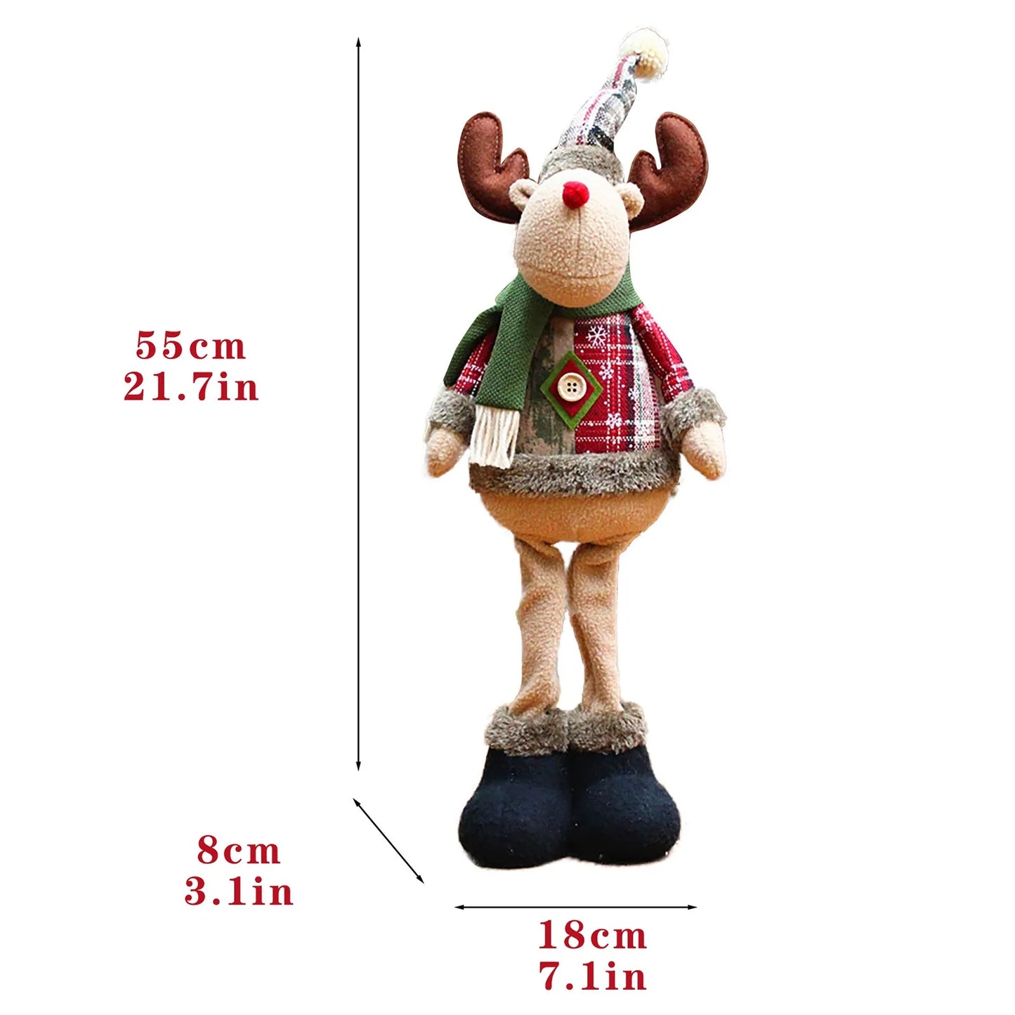 Christmas Doll Standing Figurine – Merry Xmas Home Holiday Decoration 50 cm