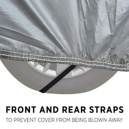 Outdoor Car Cover Silver Dacron – Universal Sedan, UV, Snow, Sun, Dust & Waterproof Protection