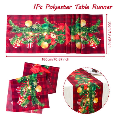 Christmas Table Runner Cloth – Merry Christmas Home Decoration Tablecloth Xmas Ornament
