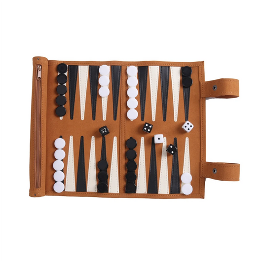 Portable Roll Up Classic Backgammon Board Game Set