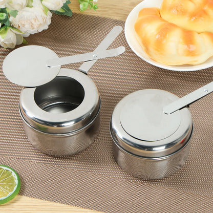 6-Pcs Stainless Steel Chafing Fuel Holder with Safety Cover – Round Buffet Set