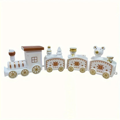 4‑Piece Christmas Plastic Train Ornament Set – Xmas Home Decoration & Kids Gift