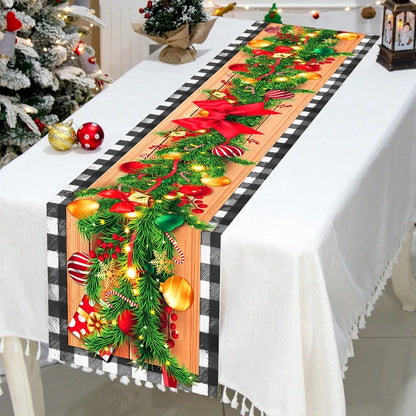 Christmas Table Runner Cloth – Merry Christmas Home Decoration Tablecloth Xmas Ornament