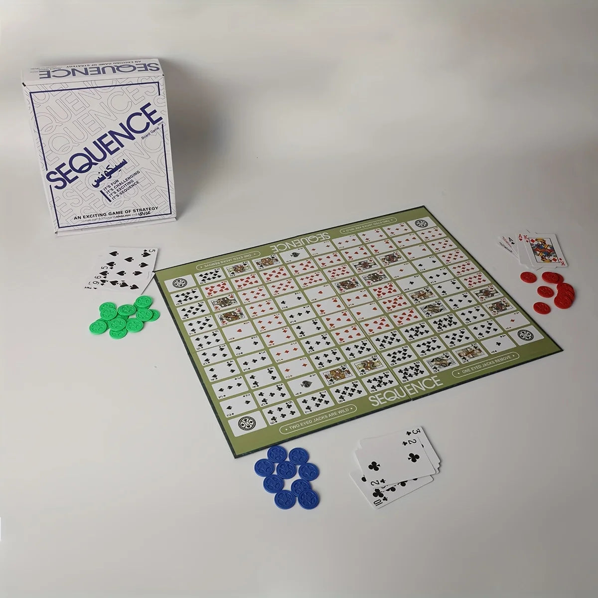 Sequence Strategy Game – Large Board, 2–12 Players, Family & Party Game