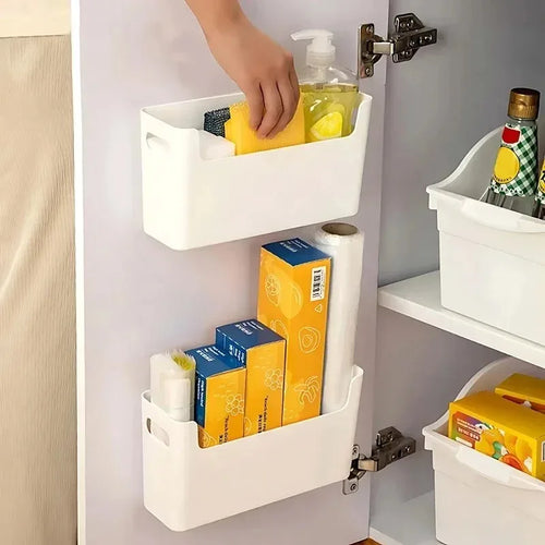 Wall Mounted Adhesive Storage Rack Kitchen Laundry Bedroom Sink Organizer
