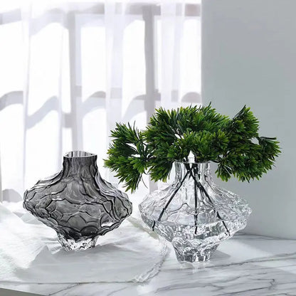 Vase in The Ancient Style Canyon Glass Thickened Creative Senior Sense of Home Decoration Valley Flower