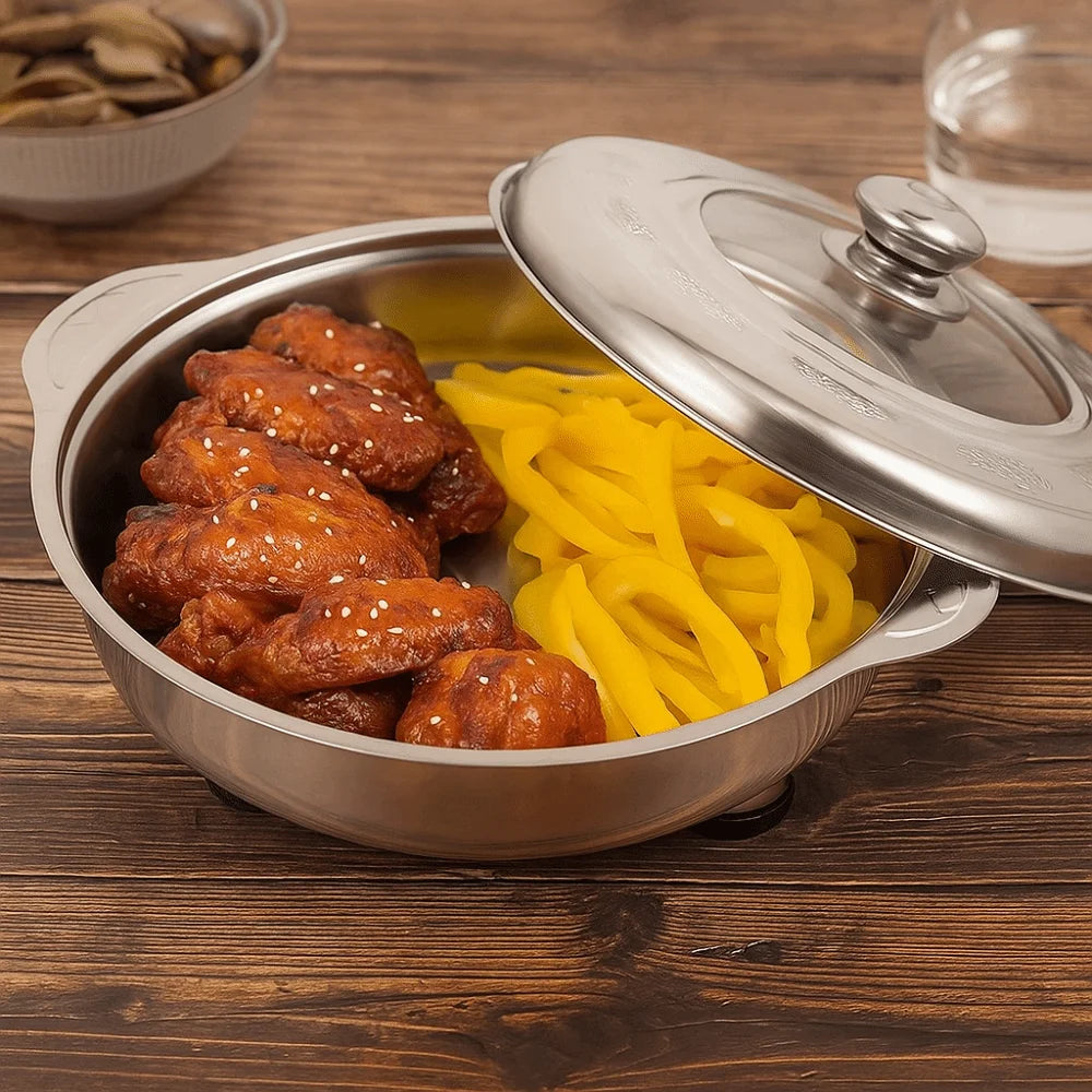 Stainless Steel Portable Buffet Chafing Dish – Detachable Legs, Handle & Multiuse Tray