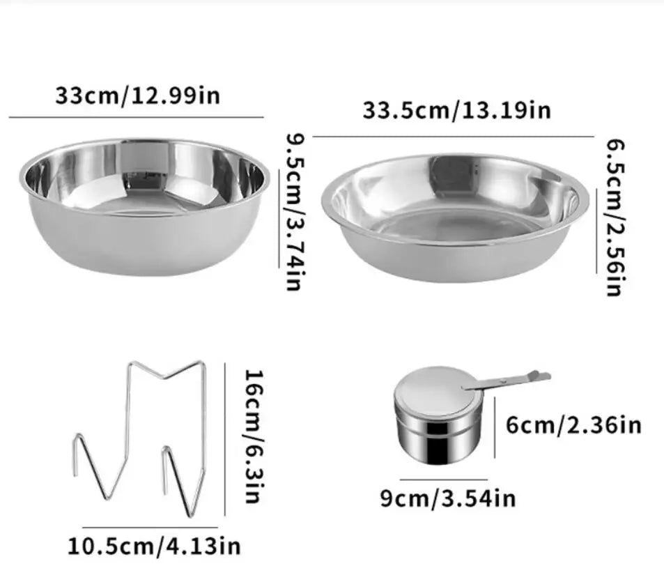 4-Pack Stainless Steel Chafing Dish Buffet Set – Full-Size Pans with Lids for Parties