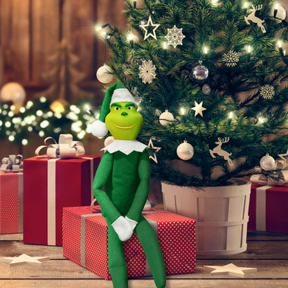 The Grinch Elf on the Shelf Poseable Plush Doll | Christmas Home Decoration & Holiday Gift