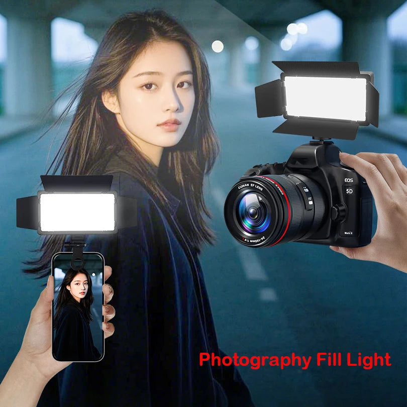RGB LED Photo Light Portable Bi-Color 3200K-5600K Video Lamp with Built-in Battery