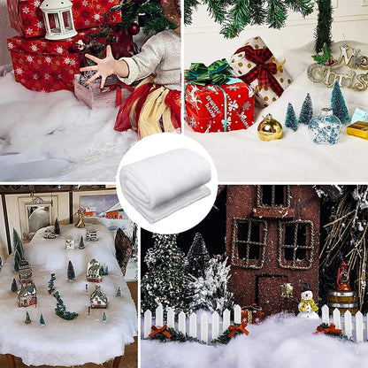 Christmas Artificial Snow Blanket – Snowy Village Décor Under Tree & Holiday Display