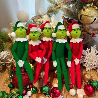 The Grinch Elf on the Shelf Poseable Plush Doll | Christmas Home Decoration & Holiday Gift