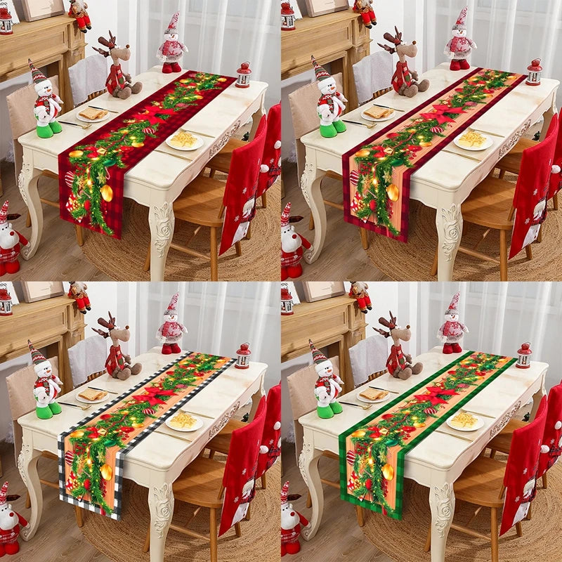 Christmas Table Runner Cloth – Merry Christmas Home Decoration Tablecloth Xmas Ornament