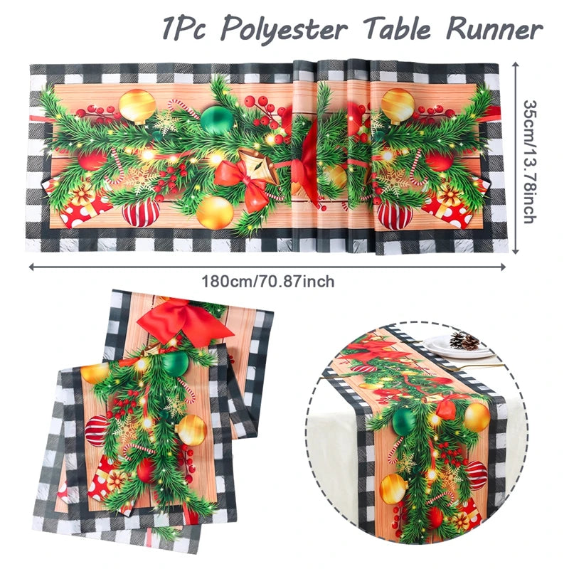 Christmas Table Runner Cloth – Merry Christmas Home Decoration Tablecloth Xmas Ornament