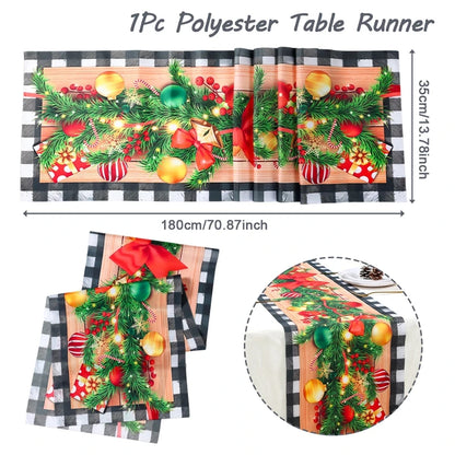 Christmas Table Runner Cloth – Merry Christmas Home Decoration Tablecloth Xmas Ornament