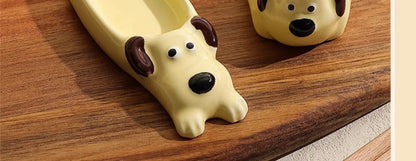 Cute Pet Cartoon Ceramic Gravy Boat – Japanese Style Rabbit & Dog Porcelain Dish
