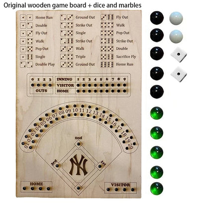 Wooden Desktop Baseball Dice Board Game