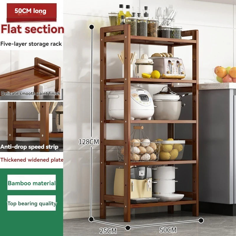 Kitchen Shelf Rack Floor Standing Multi-Layer