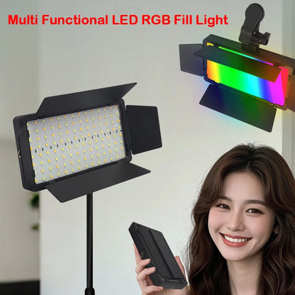 RGB LED Photo Light Portable Bi-Color 3200K-5600K Video Lamp with Built-in Battery