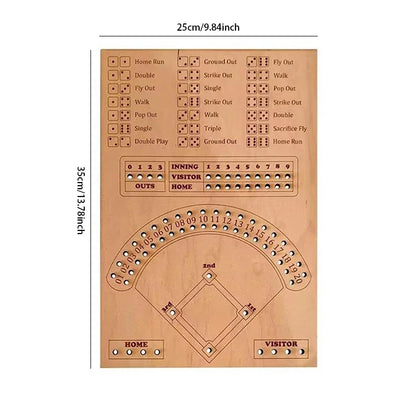 Wooden Desktop Baseball Dice Board Game