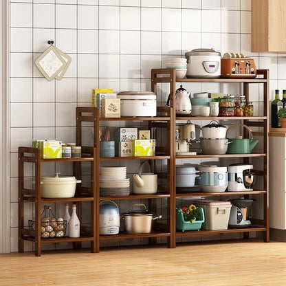 Kitchen Shelf Rack Floor Standing Multi-Layer
