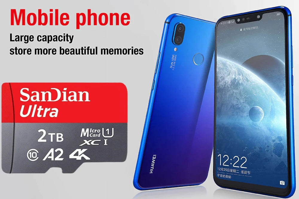 SanDian Ultra MicroSD Card – High-Speed V10 Memory Card 2TB/1TB/512GB/256GB