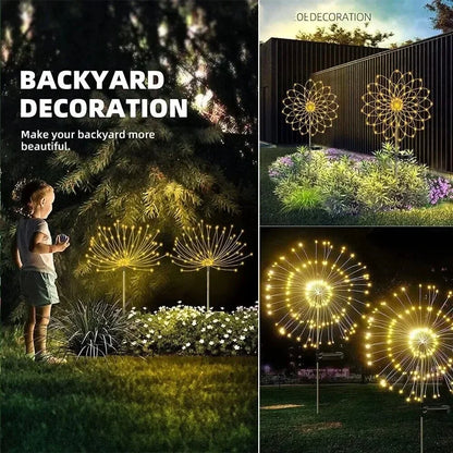 Solar Star Firework Lights Outdoor – Waterproof LED Garden Lights for Patio, Lawn, Pathway, Xmas Decor