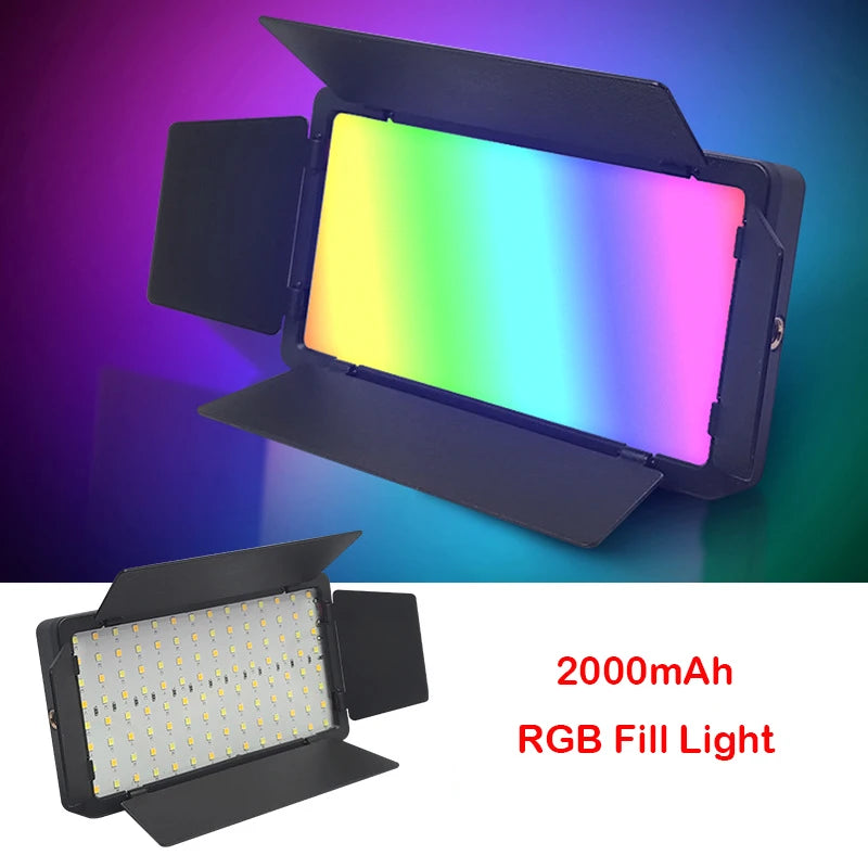 RGB LED Photo Light Portable Bi-Color 3200K-5600K Video Lamp with Built-in Battery