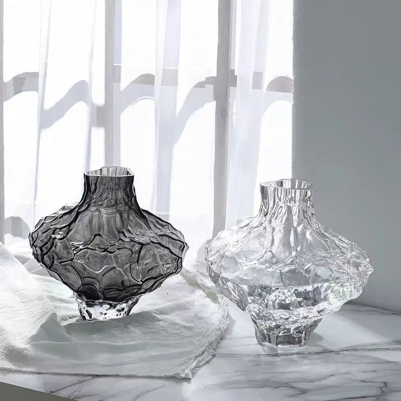 Vase in The Ancient Style Canyon Glass Thickened Creative Senior Sense of Home Decoration Valley Flower