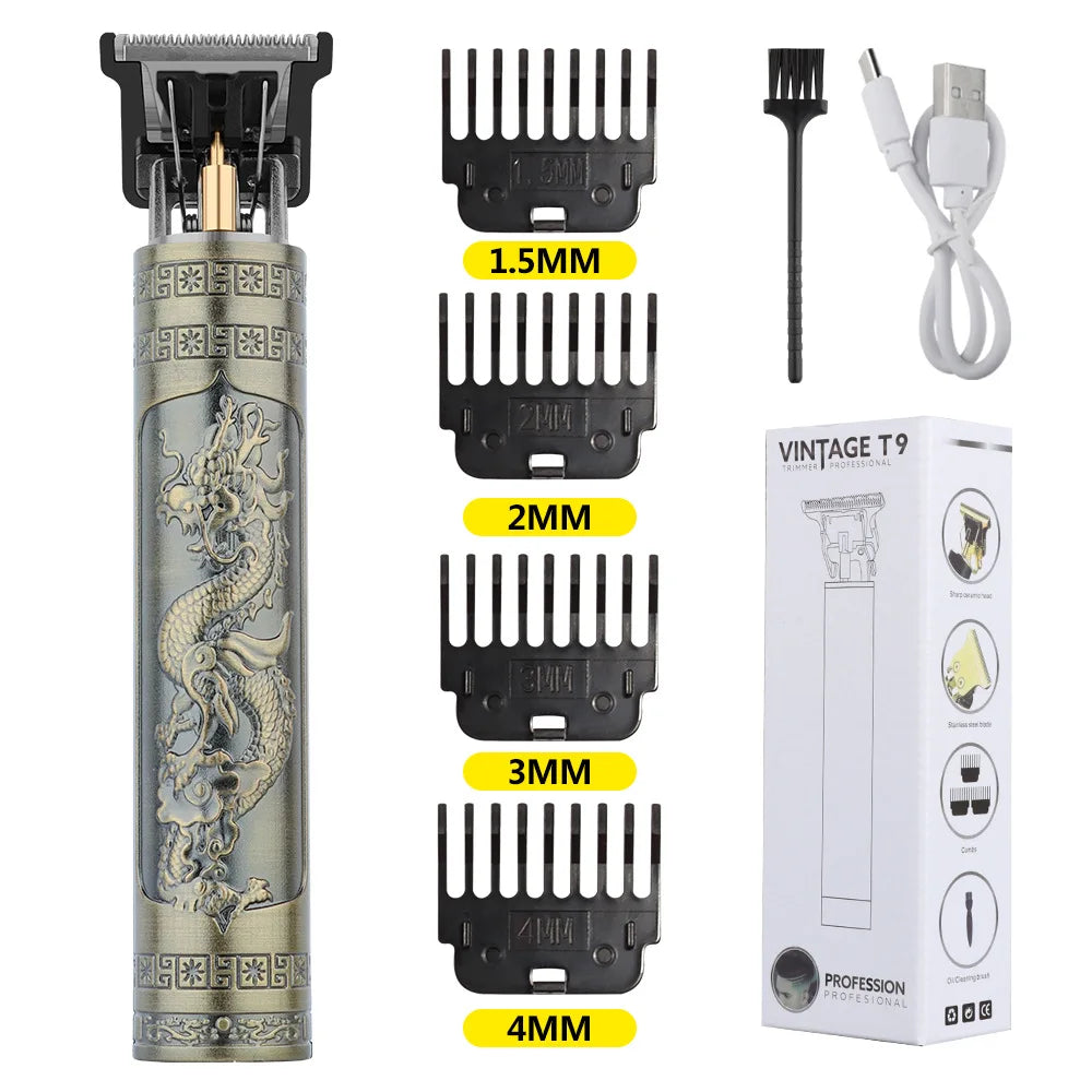 Rechargeable Electric Shaver Retro Haircutting Set Trimmer Men's Aluminum Single Blade