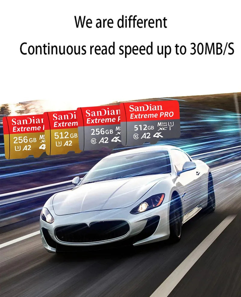 SanDian Ultra MicroSD Card – High-Speed V10 Memory Card 2TB/1TB/512GB/256GB
