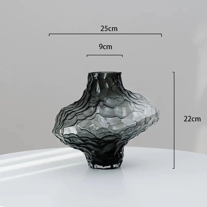 Vase in The Ancient Style Canyon Glass Thickened Creative Senior Sense of Home Decoration Valley Flower