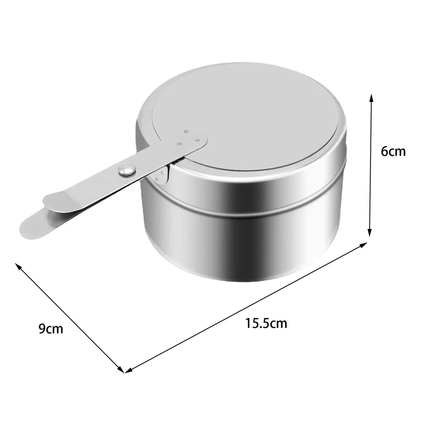 2-Piece Stainless Steel Chafing Fuel Holders with Cover – Buffet Warmer Fuel Canister Set
