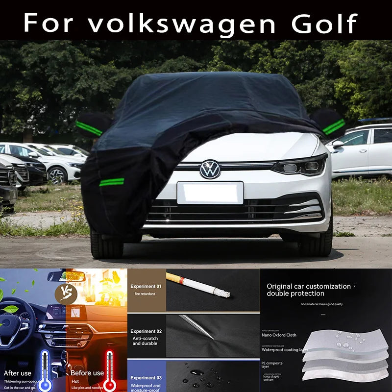 All-Weather Car Cover Waterproof Snow Sun Dust Protection for Volkswagen Golf