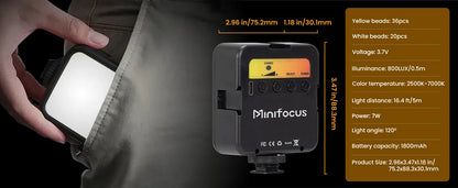 Mini LED Camera Video Light On-Camera Dimmable Vlogging Light with Cold Shoe Mounts