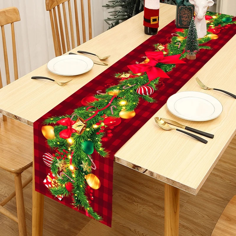 Christmas Table Runner Cloth – Merry Christmas Home Decoration Tablecloth Xmas Ornament