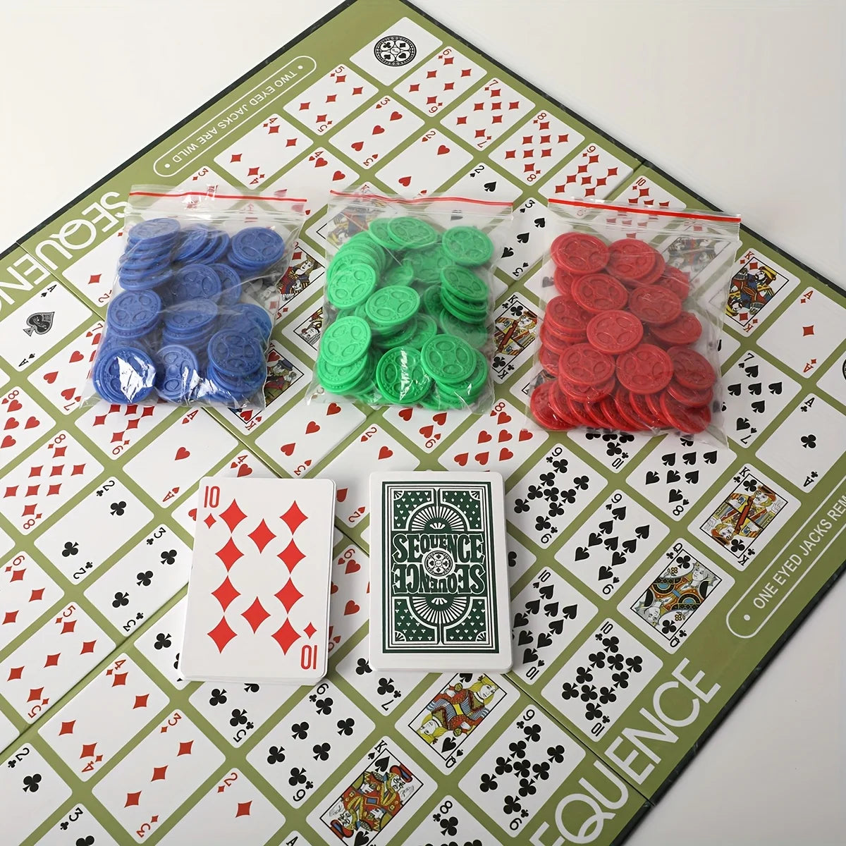 Sequence Strategy Game – Large Board, 2–12 Players, Family & Party Game