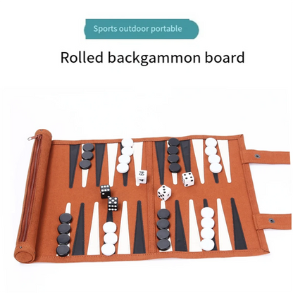 Portable Roll Up Classic Backgammon Board Game Set